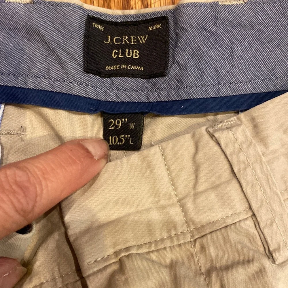 J Crew Club Mens Shorts Khaki Flat Front 29” Waist 10 1/2” Inseam